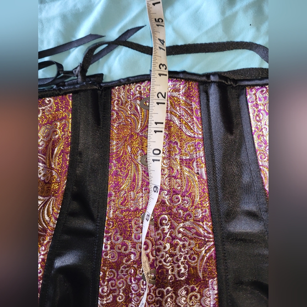 Timeless Trends Corset Waist Training 28" Inch Brocade Purple And Gold - Picture 6 of 16